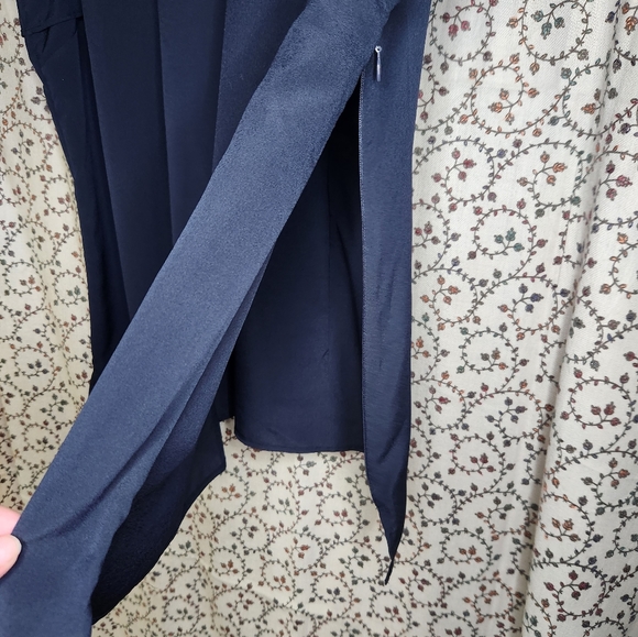 Women's Talbots Zip-Up Navy Criss Cross Back Blouse - Picture 5 of 6